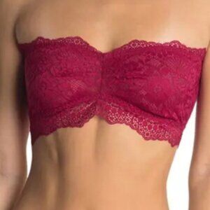 NWT 𝅺Free People Lacey Looks Bandeau Bra Top Burgundy Size Small Bohemian‎ Boho